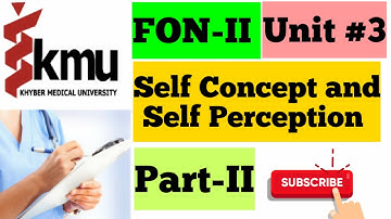 Self Concept and Self Perception ||FON-II Unit-3 Part-II || KMU Lectures With MCQS By Farman KMU.