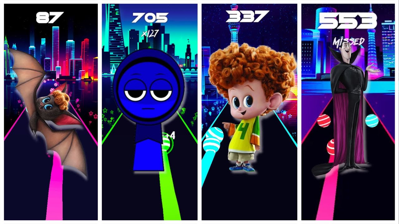 Tiles Hop Incredibox Sprunki 🆚 Bat 🆚 Dennis 🆚 Dracula Tiles Hop EDM ...