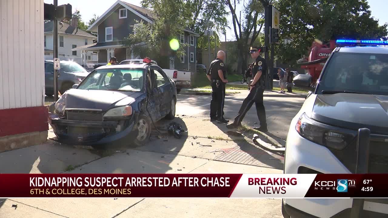 Kidnapping suspect arrested after police chase in Des Moines - YouTube