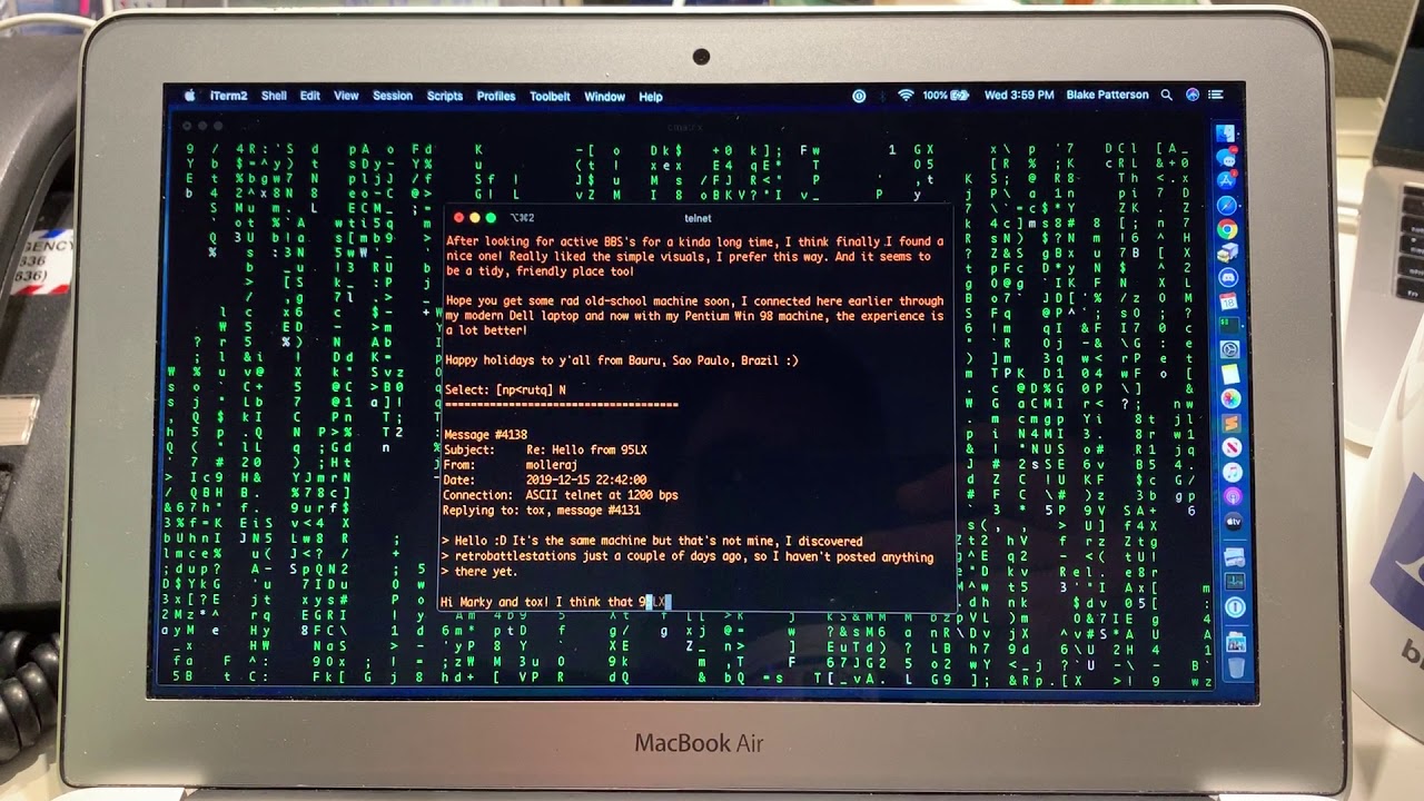 BBSing on the MacBook Air (Matrix style)