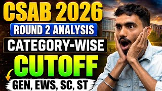 CSAB 2026 Round 2 Cutoff 🔥 NIT IIIT GFTI Category Wise Cutoff | Maximum Closing Rank NITs #CSAB2026