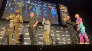 Usman And Colby Covington Heated Face Off