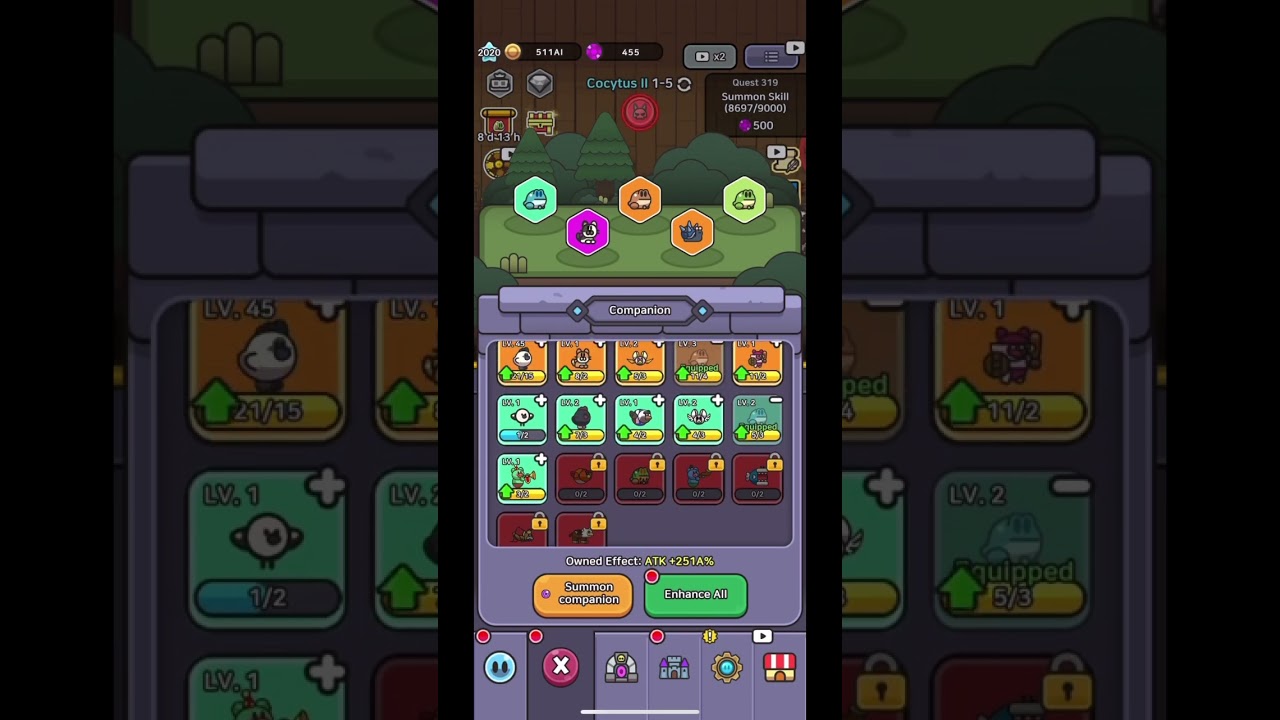 Wasting 500k gems on companions.  -Legends Of Slime