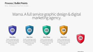 5-Step Process / Bullet Points PowerPoint Template (B) - Warna Slides