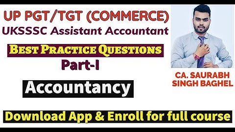 UP PGT/ TGT COMMERCE 2022  || UKSSSC ASSISTANT ACCOUNTANT || PRACTICE QUIZ || ACCOUNTANCY
