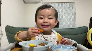 Infant food: natto rice , minced meat cutlet, carrot  ♥【幼児食納豆ご飯、メンチカツ、にんじん♥】