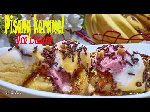 Video: Pisang Karamel Dengan Es Krim Dan Kacang