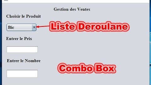 Interface Graphique Utilisateur GUI en java sous NetBeans : Combo Box