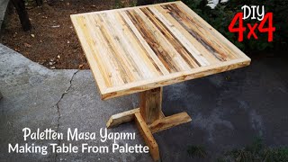Paletten masa yapımı / Table made of pallets / Ahşap masa / DIY Wooden table