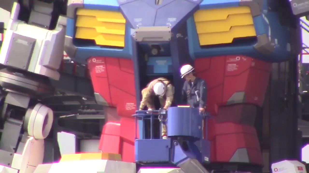 RX-78F00 Gundam Factory Yokohama 8 cock pit hatch open/close - YouTube