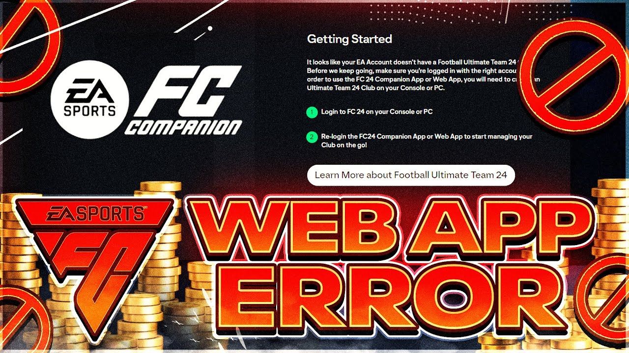EAFC 24 WEB APP ERROR (EA ACCOUNT DOESN'T HAVE A FUT 24 CLUB