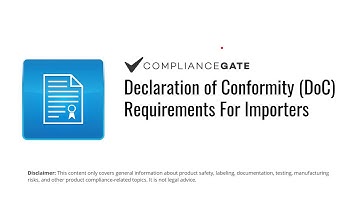 Declaration of Conformity (DoC) Requirements For Importers