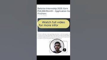 Deloitte Internship 2025 | Application Guide for Freshers | Earn ₹30,000/Month | CloudShala