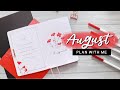 PLAN WITH ME | August 2021 Bullet Journal Minimal Setup - Poppy Flower Theme