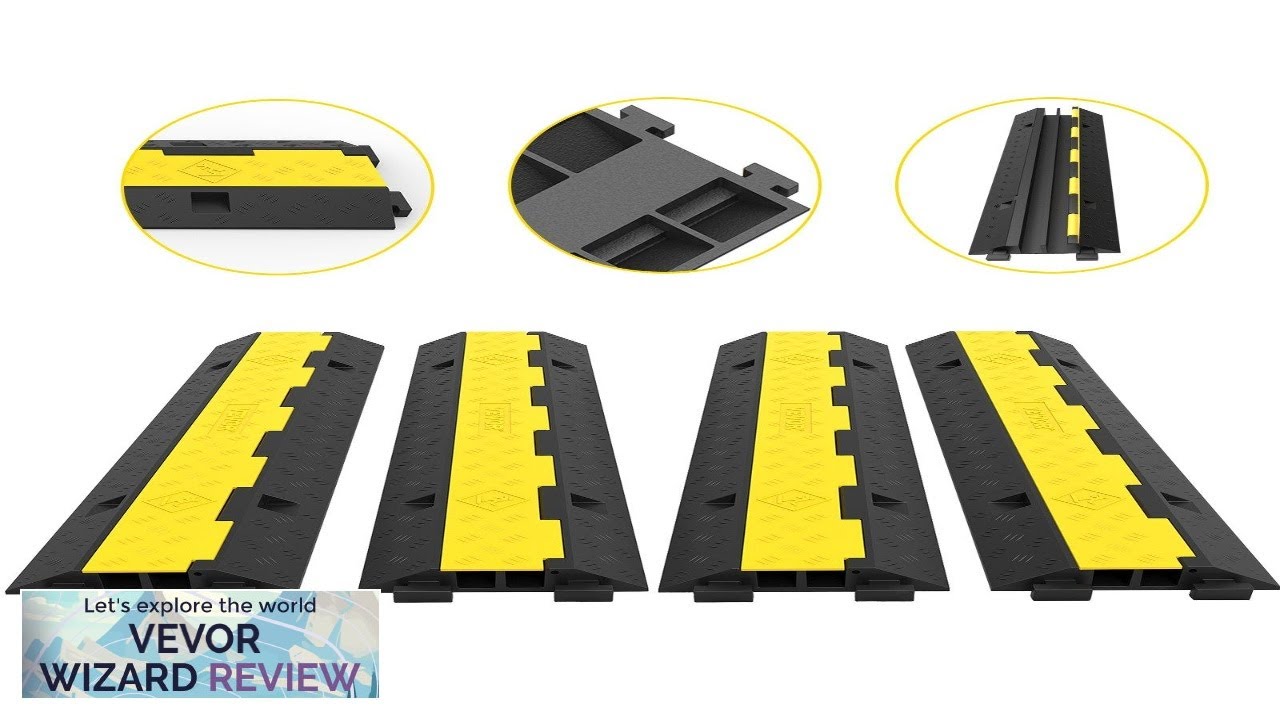 VEVOR Cable Protector Ramp 4 Packs 2 Channels Speed Bump Hump Rubber Review