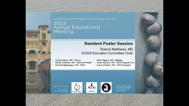Resident Poster Session introduced by Dr. Roland M...
