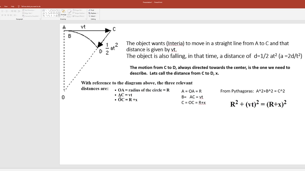 Centripetal acceleration geometric derivation - YouTube