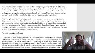 Luther's Catechism - The 3rd Commandment