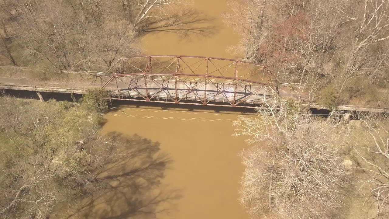 DJI Mavic 1 Pro - The Old US 64 Steel Truss Bridge Over the Tar River. West of Spring Hope, NC.