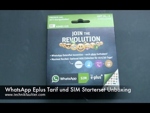 WhatsApp Eplus Tarif und SIM Starterset Unboxing