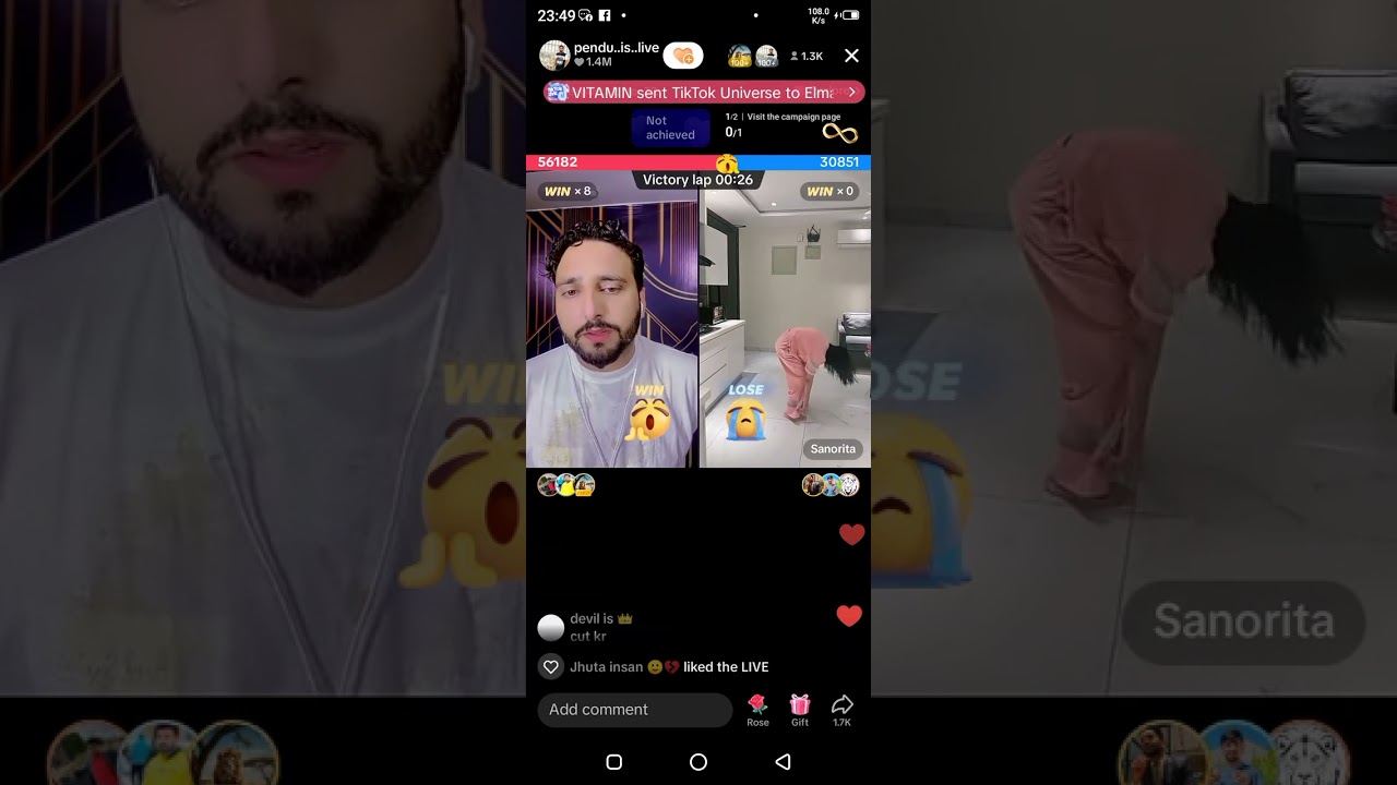 Pandu and sanoreta live match TikTok