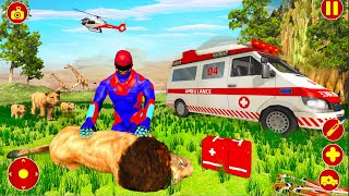 GT Superhero Police Robot Spider Animal Rescue #3 Flying Ambulance Driving Cars Games Android screenshot 2