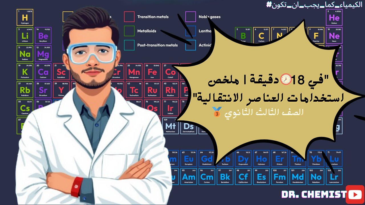 ملخص استخدامات عناصر السلسلة الانتقالية الأولى | شرح كامل ومبسط #كيمياء #ثانوية_عامة
