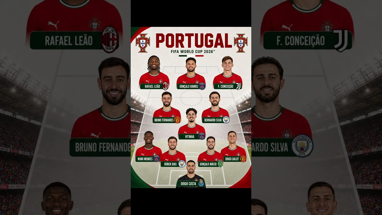 Portugal Starting XI World Cup 2026 🇵🇹⚽ Leão & Bruno Lead the Way!