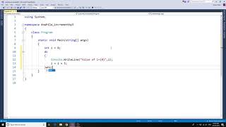 do while increment by 5 || C# Programming