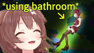 Marine Uses the Bathroom With Her 3D Tracking Still On, Korone Almost Dies Laughing [Hololive]