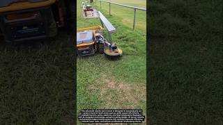 Smart Robotic Lawn Mower Cutting Grass Under Guard Rails | Future Farming Technology