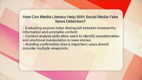 How Can Media Literacy Help With Social Media Fake News Detection? - Everyday-Networking