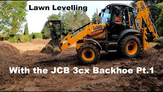 Lawn Levelling with the JCB 3cx Backhoe Pt 1