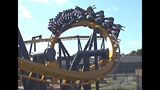 Batman the ride is a b&m inverted coaster that opened at six flags
over texas in 1999. featuring five inversions it reaches top speed of
50mph. video featu...