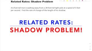 Calculus: Related Rates [Shadow Problem]