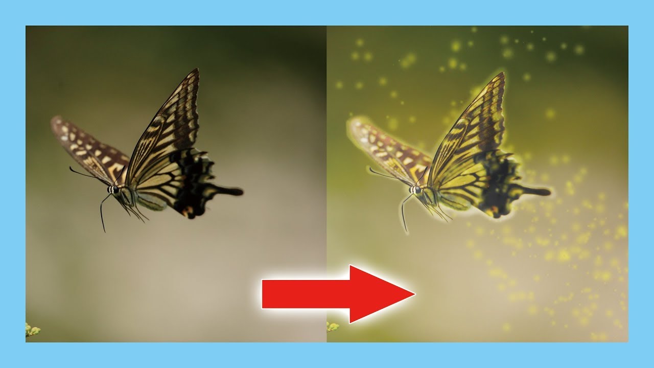 ゴールデンに発光する蝶の鱗粉を光らせる方法 Photoshop Cc 講座 Youtube