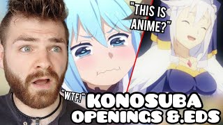 First Time Hearing KONOSUBA Openings & Endings | Non Anime Fan!