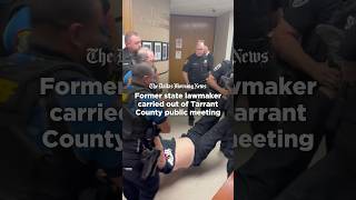 Tarrant County Sheriff’s deputies hauled the 73-year-old man out by his hands and feet out
