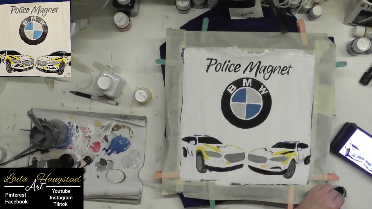 Police painting, russedress. 