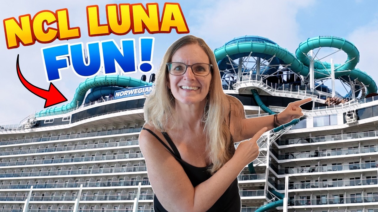 NCL Luna Cruise Ship FUN THINGS TO DO! Aqua Coaster | Mini Golf  | Glow | The Drop