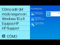 Cómo salir del modo seguro en Windows 10 y 8 | Equipos HP | @HPSupport