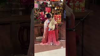 Chinese girl playing a Pipa