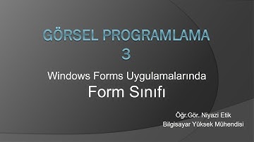 Görsel Programlama 3 - C# 