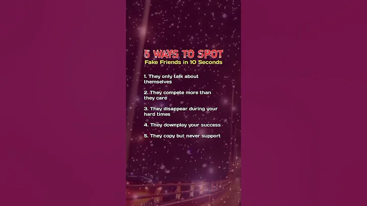 5 Ways to Spot a Fake Friend in 10 Seconds 👉"Fake Friends? Look for These 5 Signs"