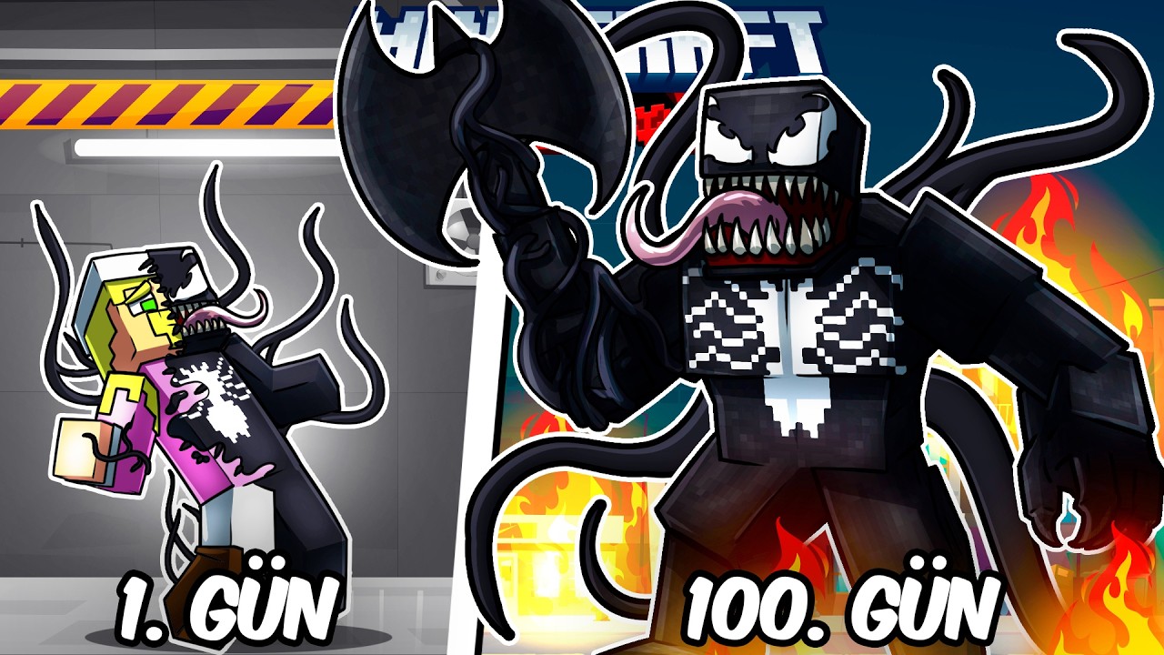 Hardcore Minecraft'ta VENOM Olarak 100 Gün Geçirmemin Hikayesi...