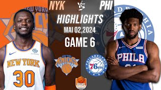 philadelphia 76ers vs new york knicks Game 6 - Half 1 Full Highlights | 02 march 2024 ECR1