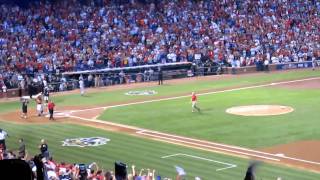 Nolan Ryan throws out the 1st pitch, Yankees v Rangers ~ ALCS Game 1