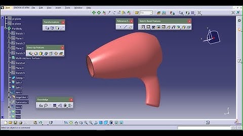 Hair dryer in CATIA Surface Modeling | Let