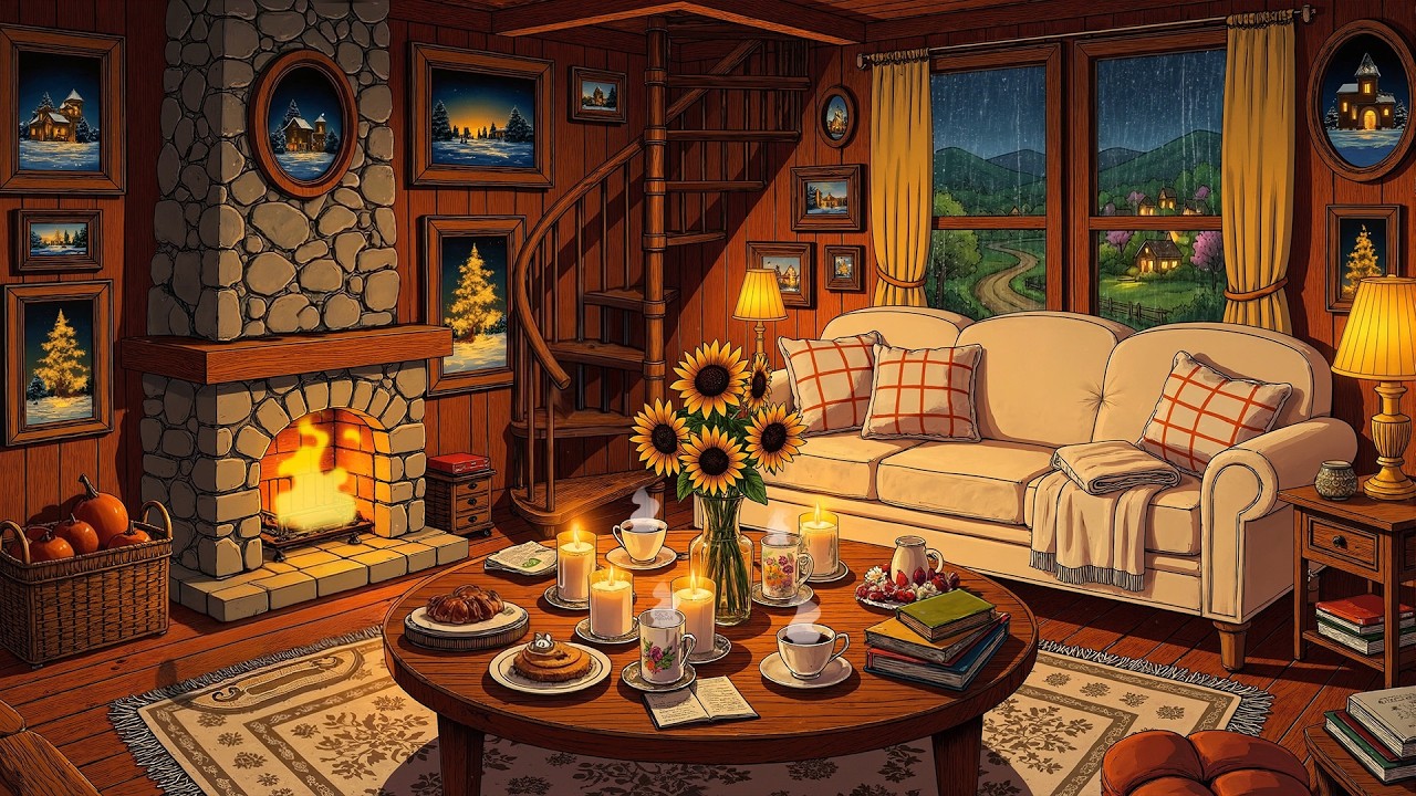 1930s oldies classic music playing in another room calm night ambience