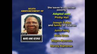 Marie Anne George ~ Long Obituary